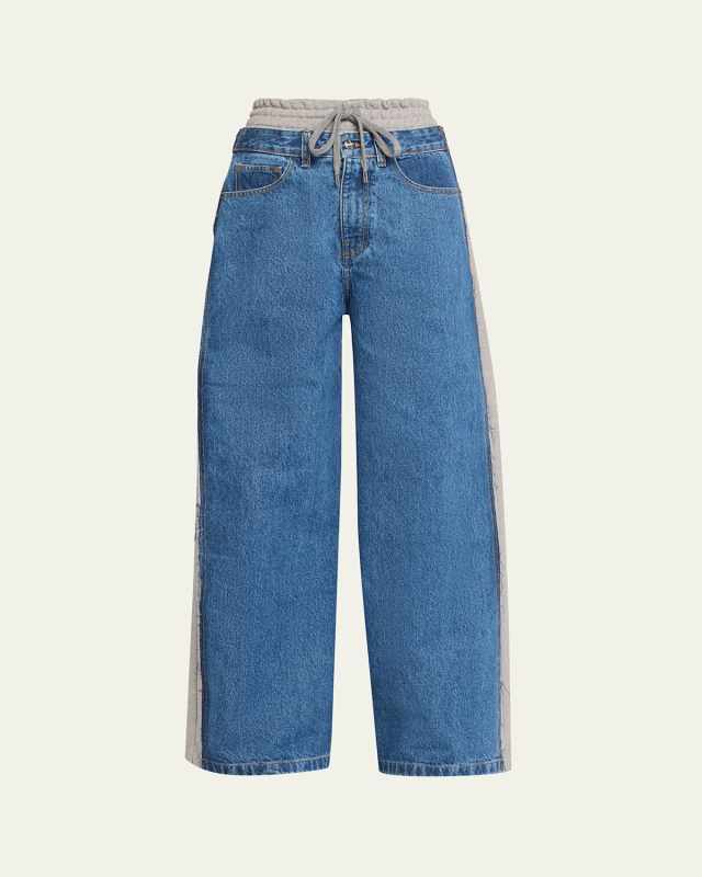 Denim Combo Sweatpants